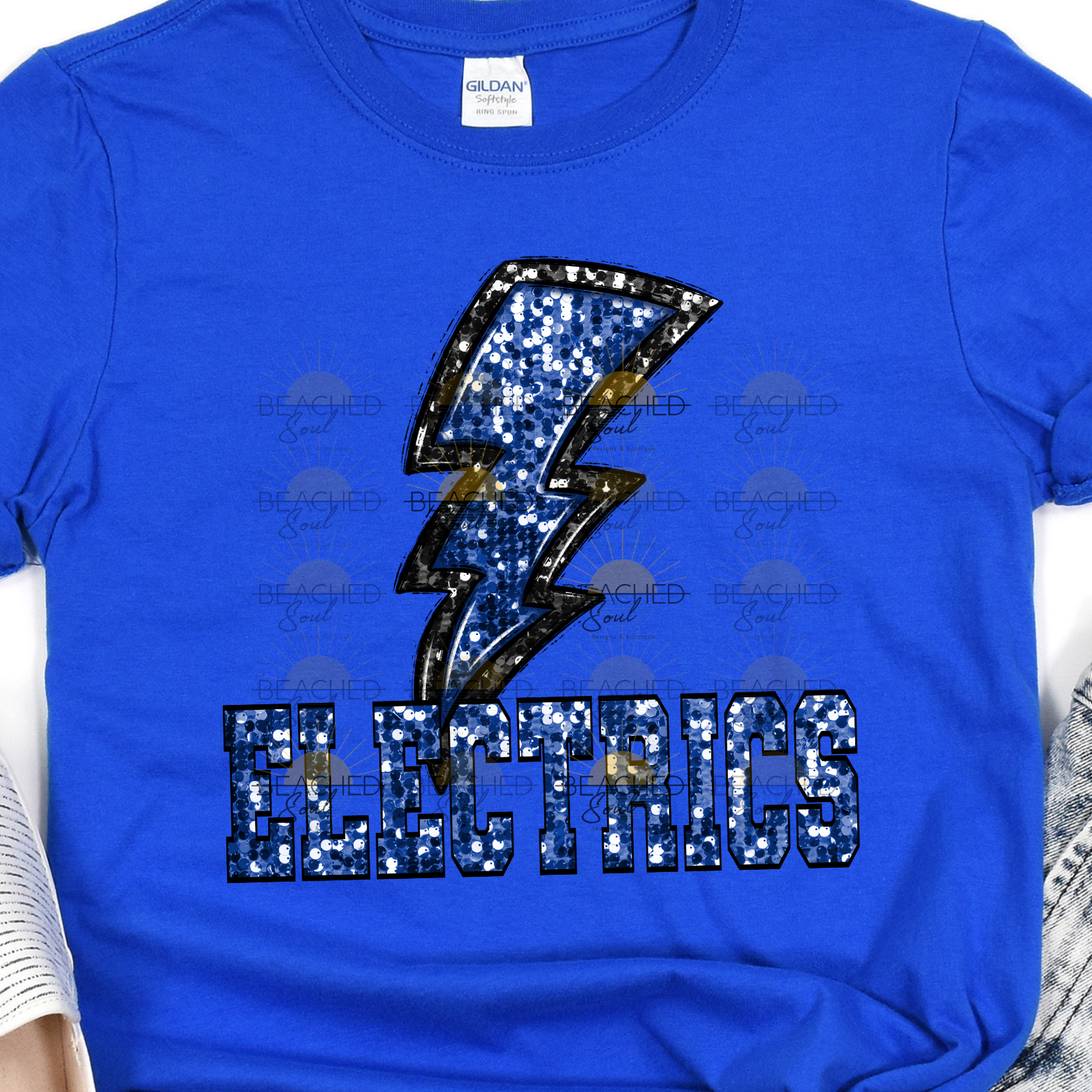 FAUX SEQUIN ELECTRICS ROYAL SWEATSHIRT - ADULT