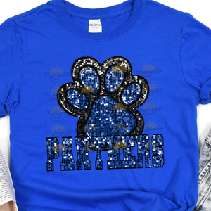 FAUX SEQUIN PANTHERS ROYAL SWEATSHIRT - ADULT