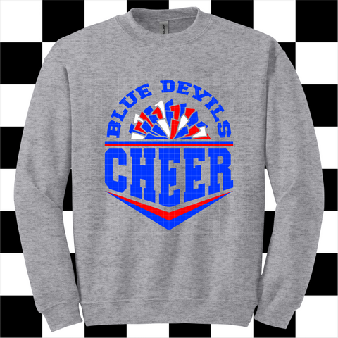 Pre-Order ADULT Blue Devils Cheer - CREWNECK