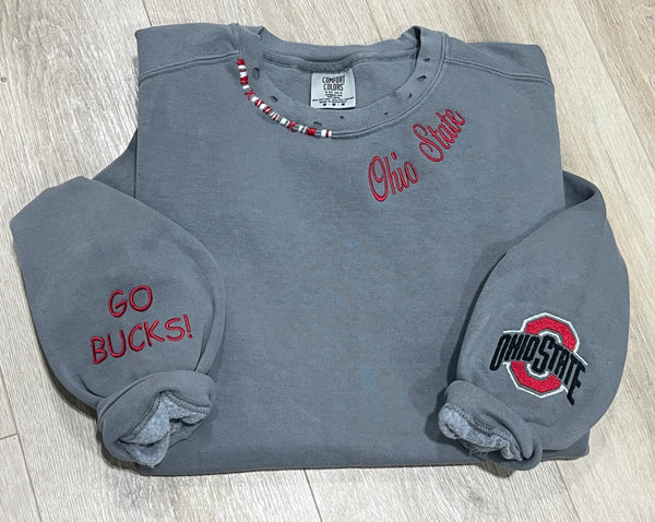 Embroidered Go Bucks Crewneck