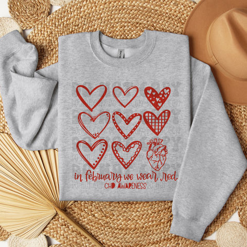 FEBRUARY HEART MONTH - TODDLER - YOU CHOOSE COLOR