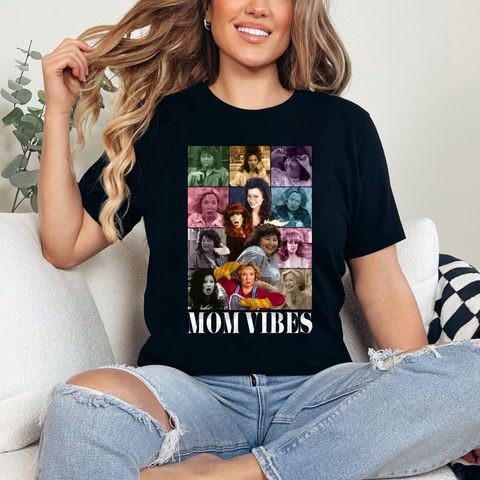 *PRE-ORDER* MOM VIBES COLLAGE WHT LETTERS - YOU CHOOSE COLOR