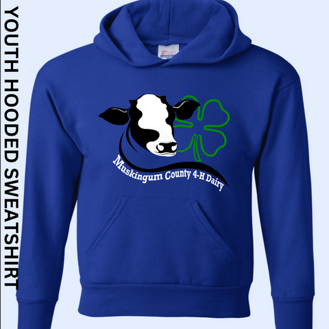 Pre-Order YOUTH HOODED SWEATSHIRT 4-H DAIRY