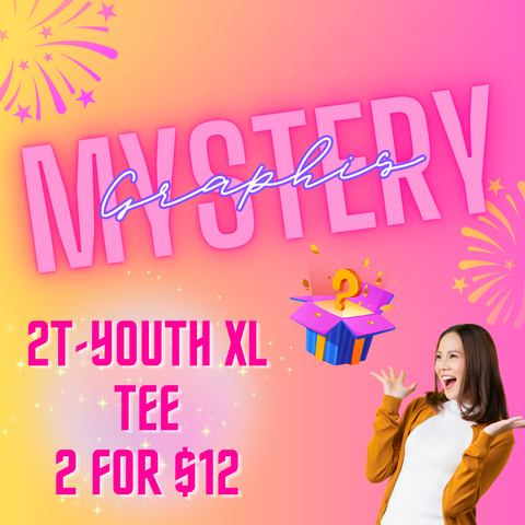 MYSTERY COMPLETED 2T-YXL SHORT SLEEVE GRAPHIC - 2 for $12