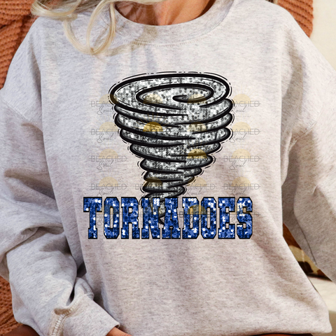 FAUX SEQUIN TORNADOES ASH SWEATSHIRT - ADULT