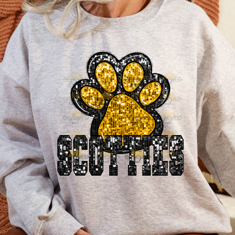 FAUX SEQUIN SCOTTIES SPORT GREY SWEATSHIRT - YOUTH