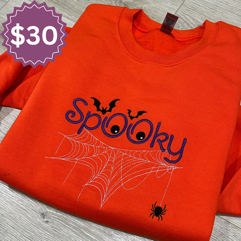 Embroidered Spooky Web Sweatshirt