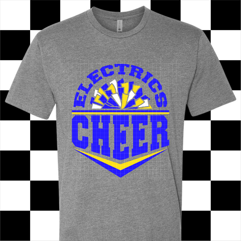 Pre-Order ADULT Electrics Cheer - Gray T-shirt