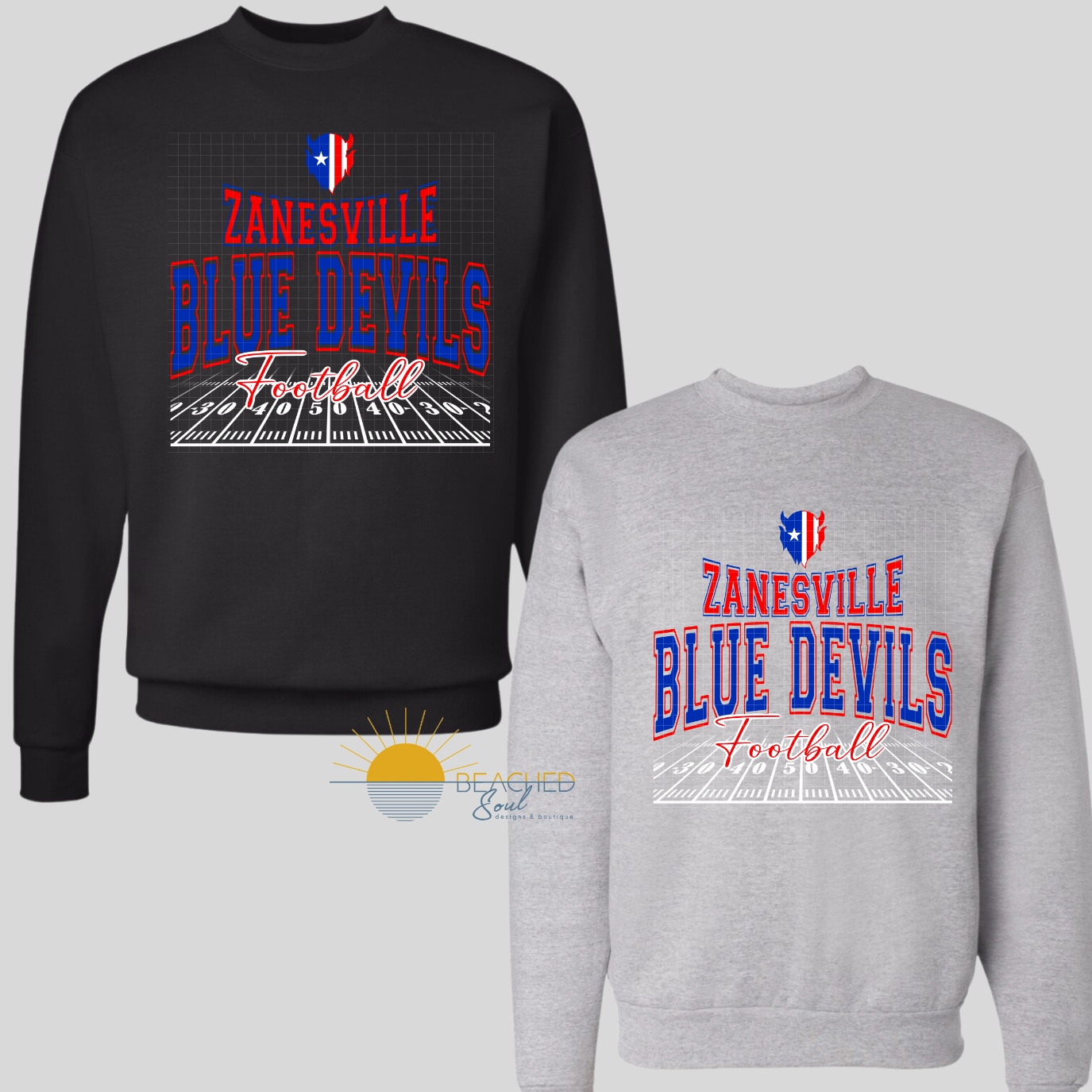 Pre-Order ADULT Blue Devils Field Logo - CREWNECK