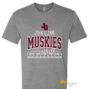 Pre-Order ADULT Muskies Field Logo - Gray T-shirt