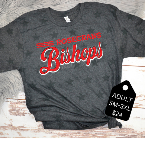 BISHOPS STAR TEE - ADULT SMOKE