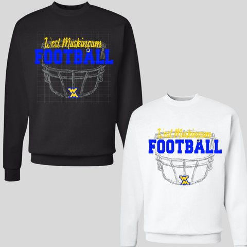 Pre-Order ADULT WM Football Helmet Logo - CREWNECK