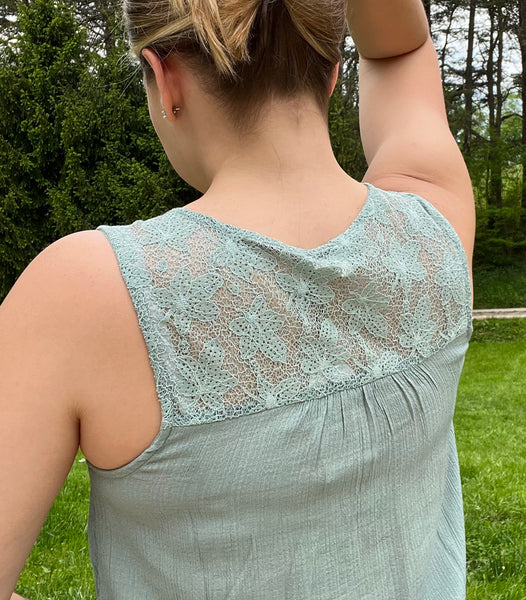 Shadyside Sleeveless Top - Dusty Sage