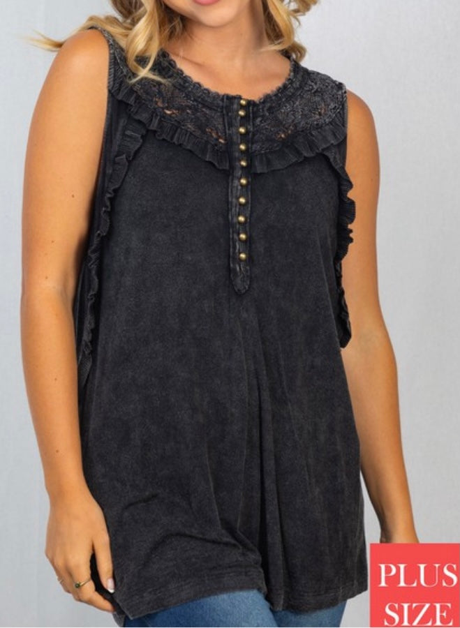 Black Ruffle Tank