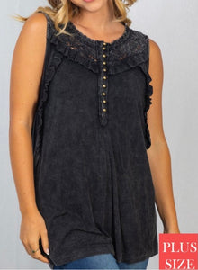 Black Ruffle Tank