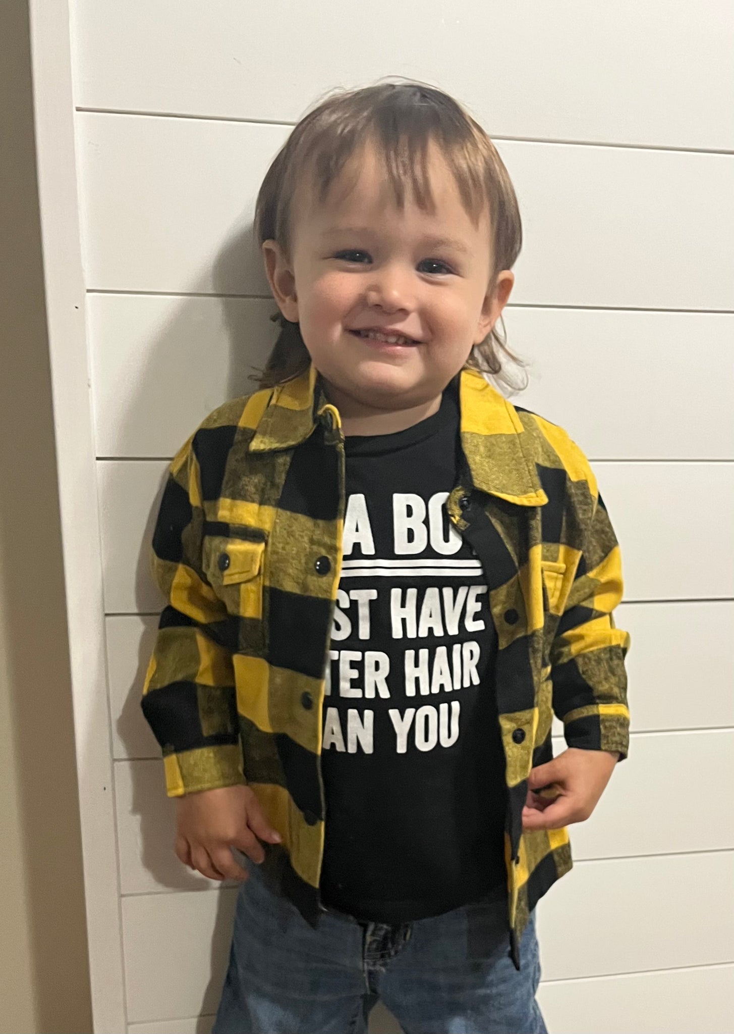 Yellow Checked Toddler Flannel