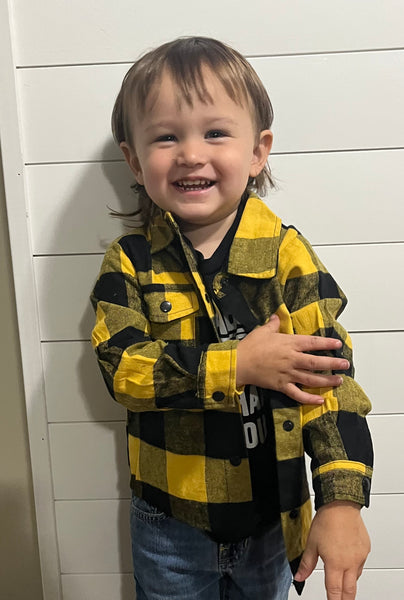 Yellow Checked Toddler Flannel