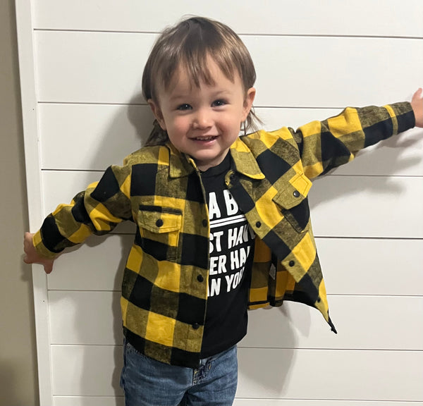 Yellow Checked Toddler Flannel