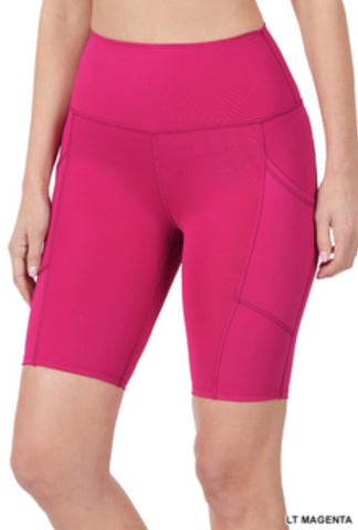 Magenta Biker Shorts