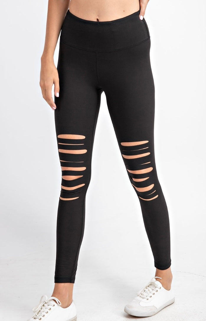 Black Laser Cut Leggings