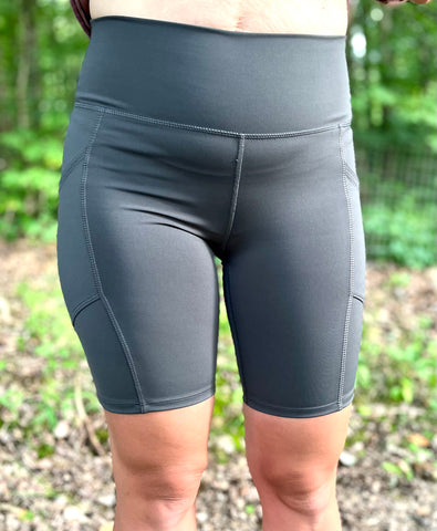 Ash Grey Biker Shorts