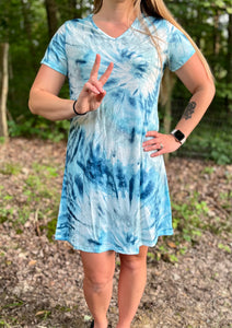 Blue Tie Dye TShirt Dress