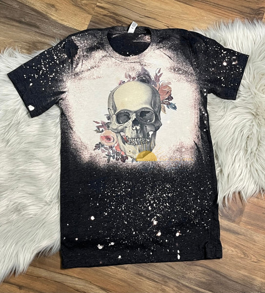 Floral Skull Bleached Tee