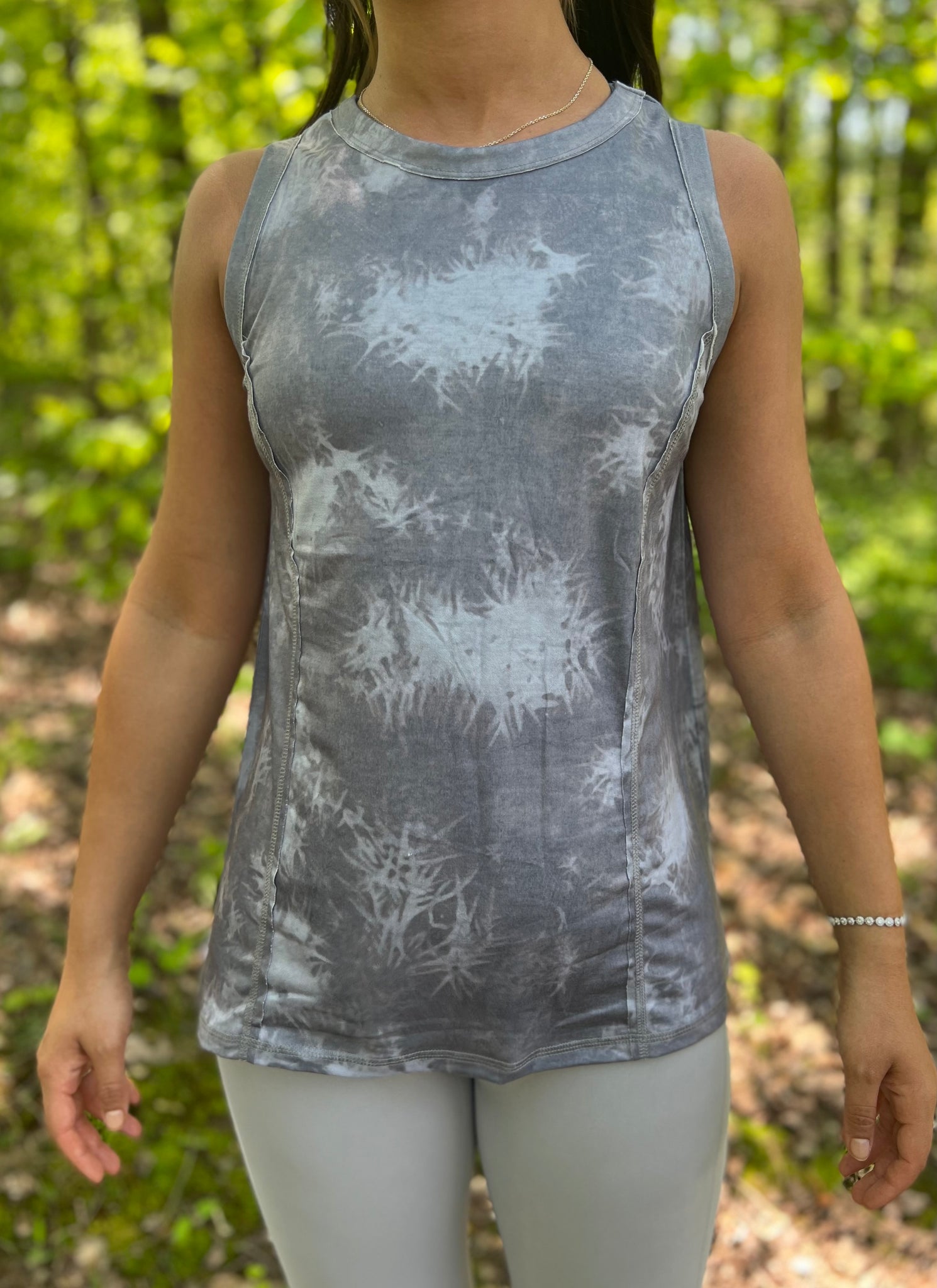 Grey tie dye tank